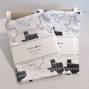 Mara Mi Texas Tea Towel - Black and White set of 2